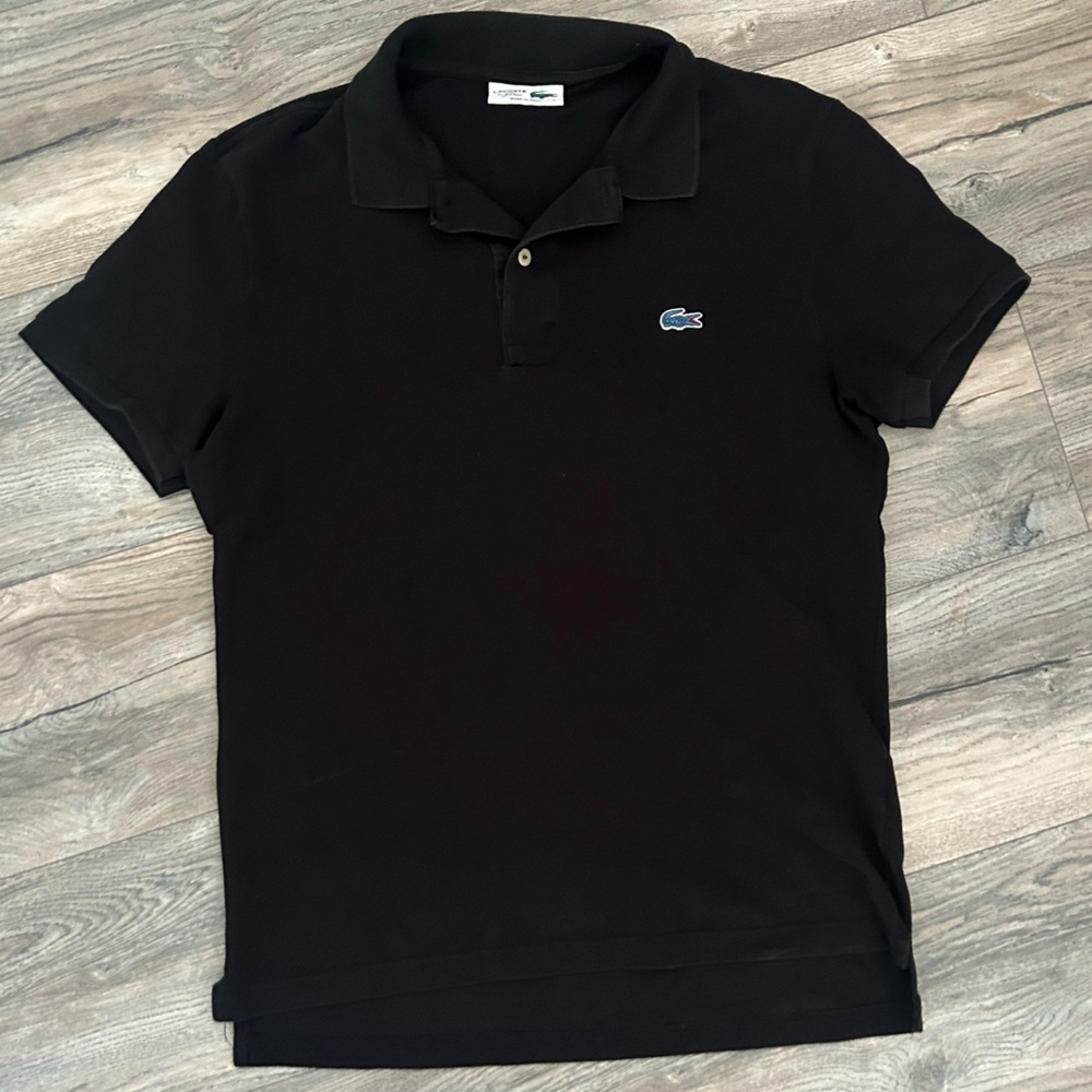 Lacoste sz 4 x j crew black polo blue alligator men’s US medium